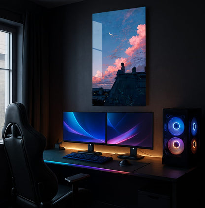 Rooftop Moon Gaze - Showcase Mockup