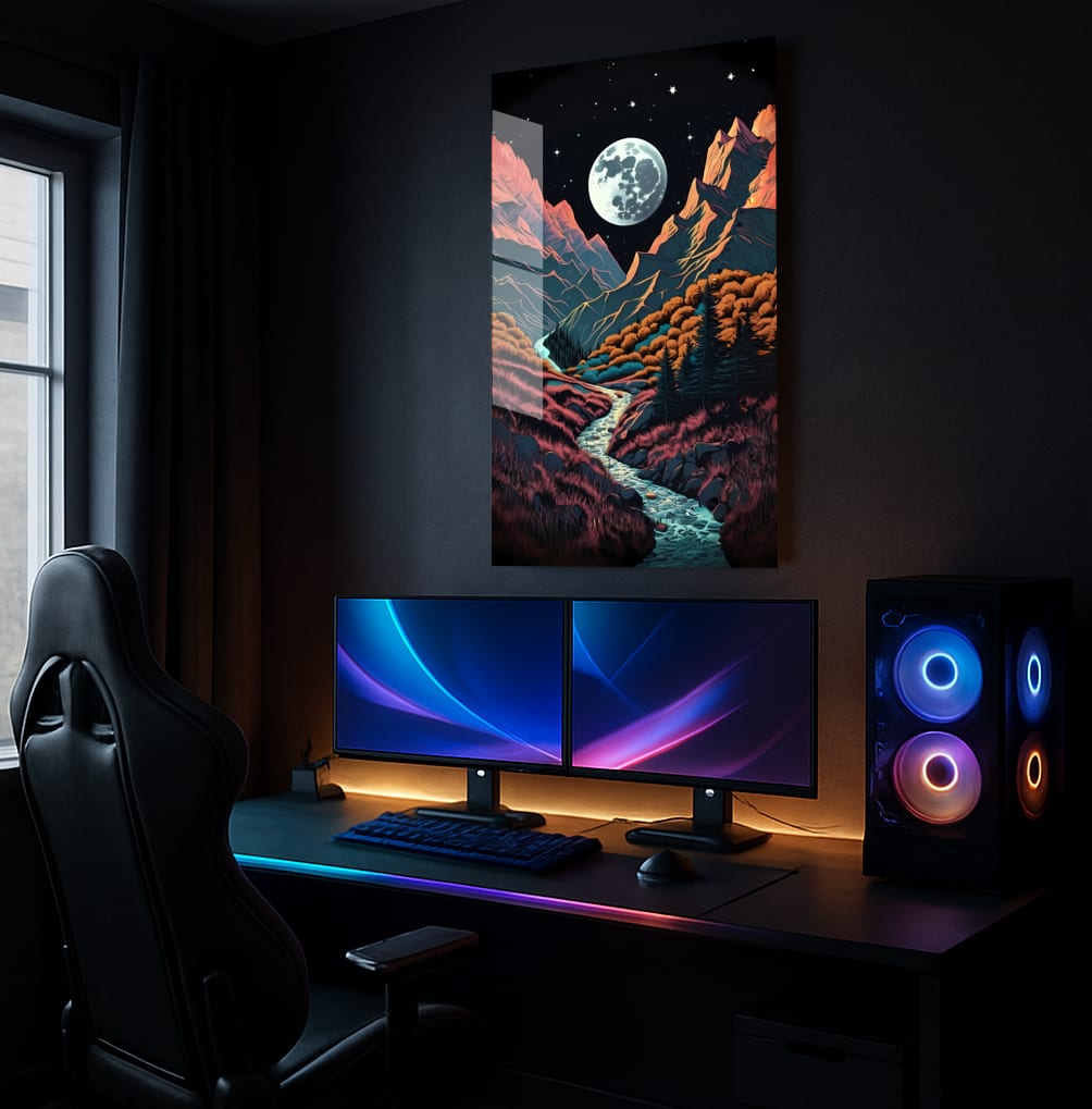 Moonlit Mountain Stream - Lifestyle Mockup