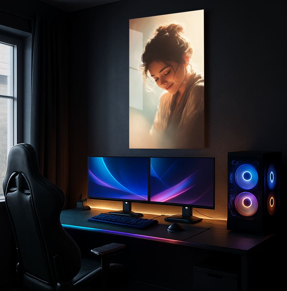 Serene Golden Portrait - Showcase Mockup