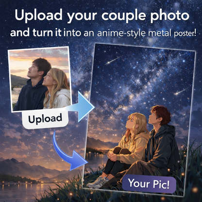 Turn yourself and loved one into a cute metal poster