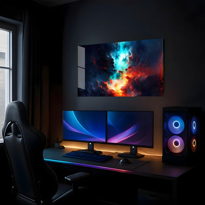 Cosmic Firestorm Canvas - Lifestyle Mockup