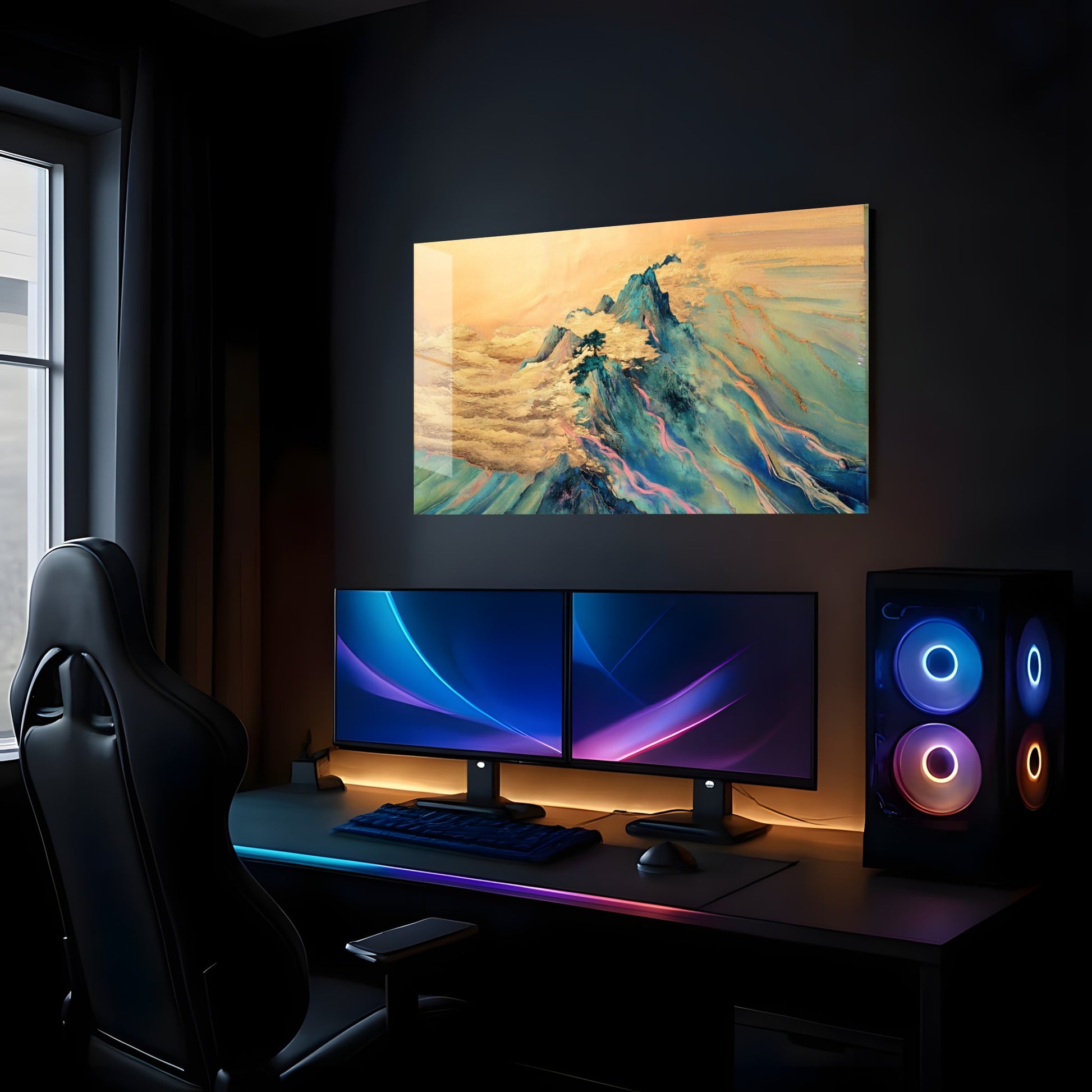 Majestic Golden Peaks - Showcase Mockup