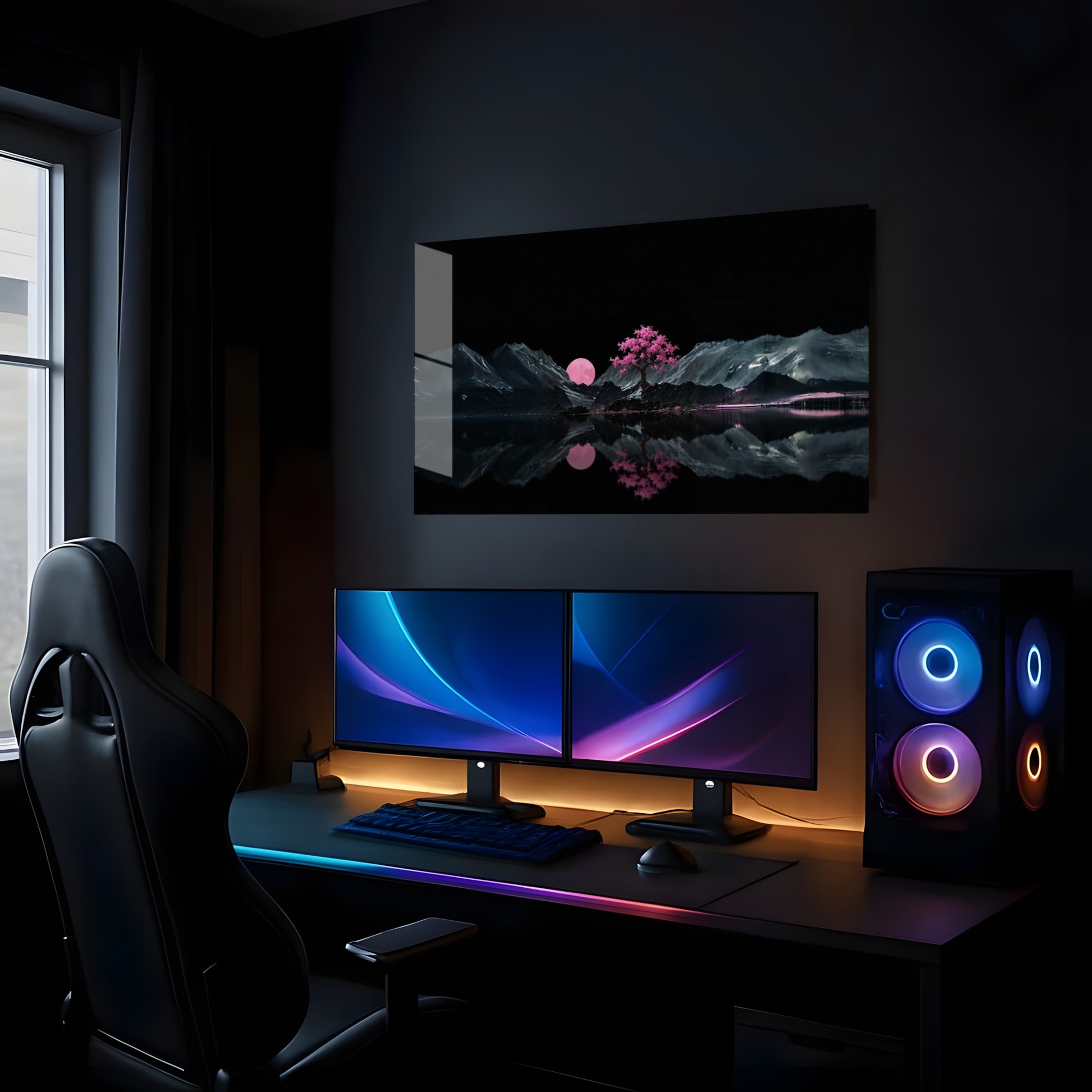 Pink Moon Serenity - Showcase Mockup