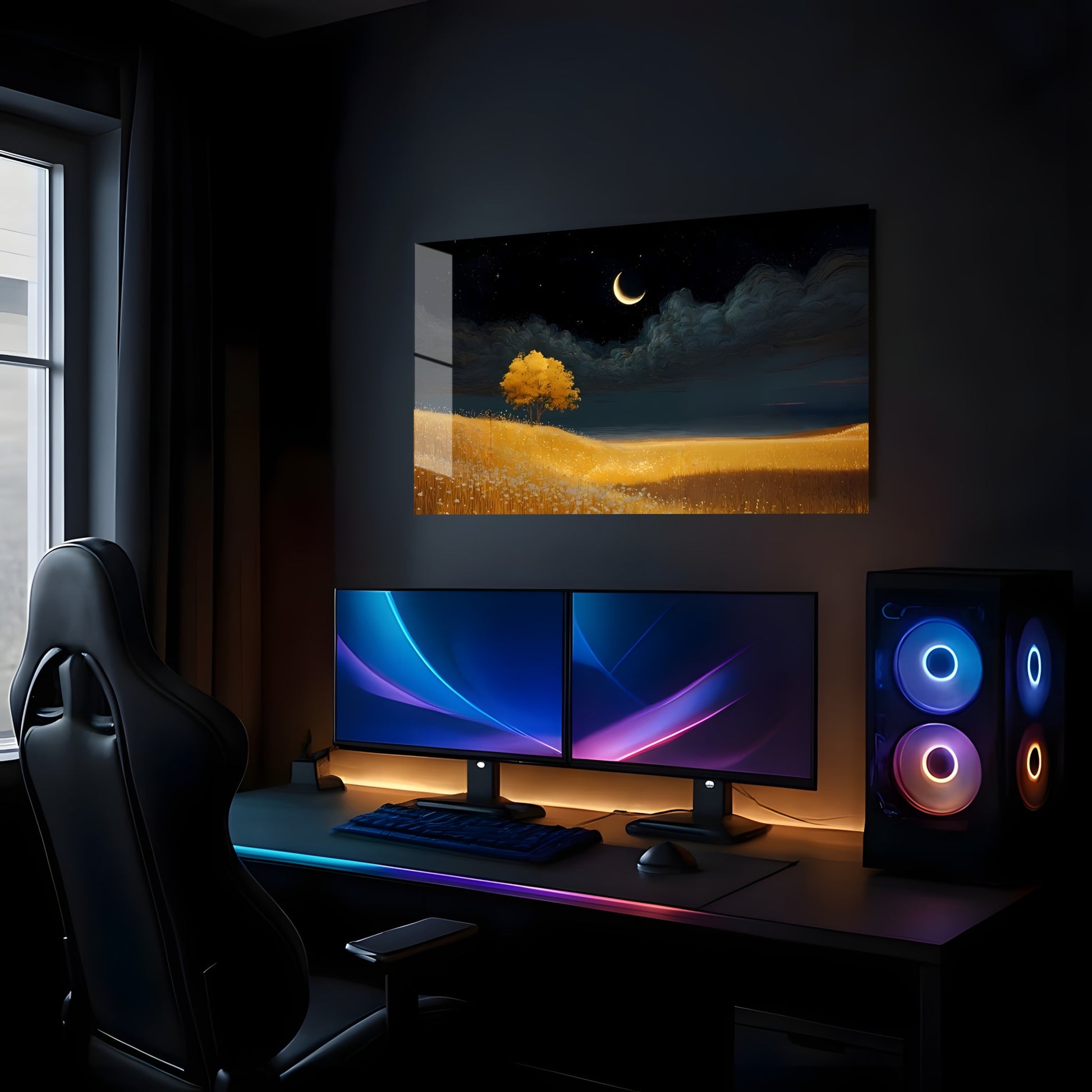 Golden Moonlit Meadow - Showcase Mockup