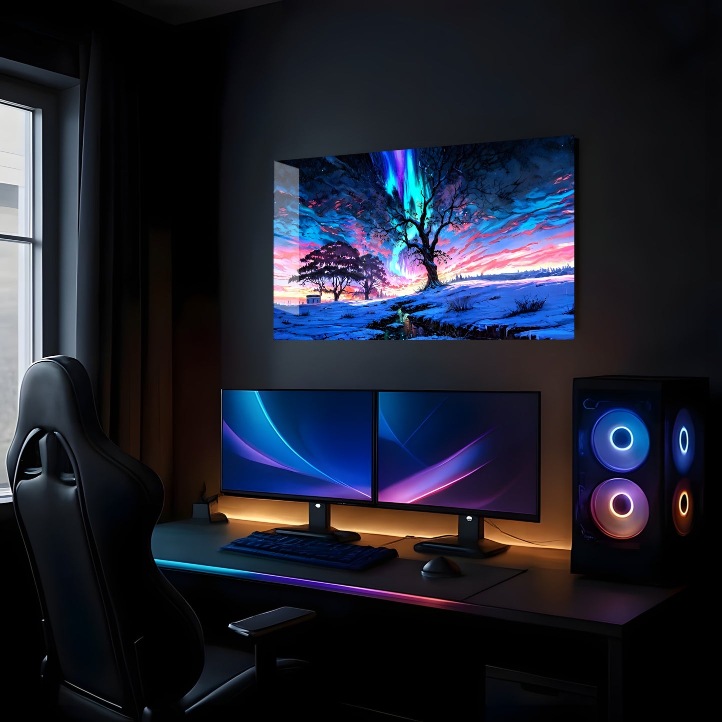 Aurora's Winter Embrace - Lifestyle Mockup