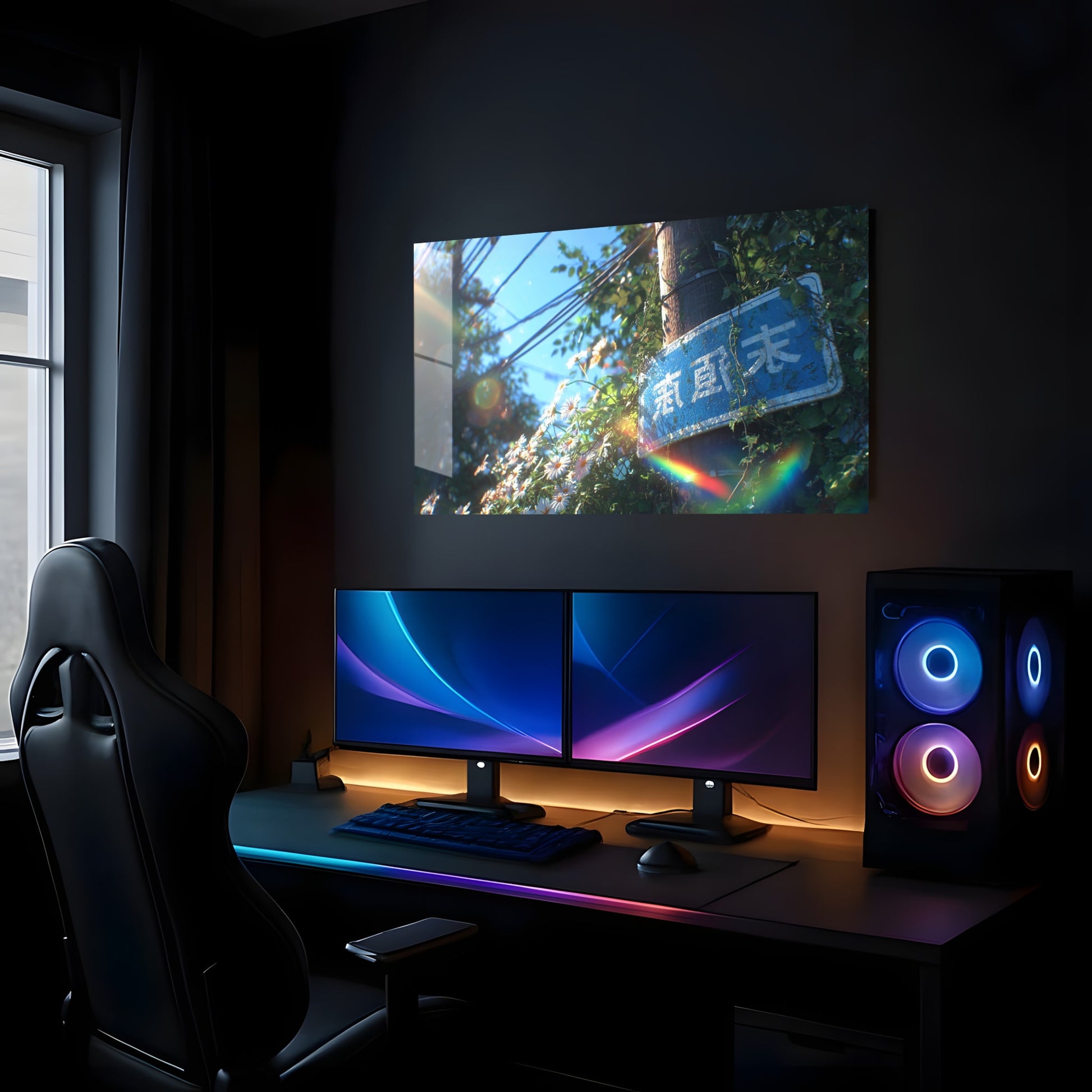 Daisies Blue Sign - Showcase Mockup