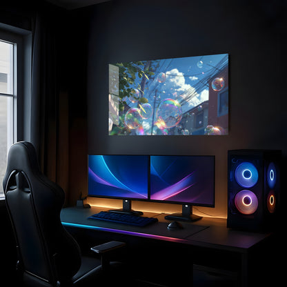 Floating Iridescent Orbs - Showcase Mockup