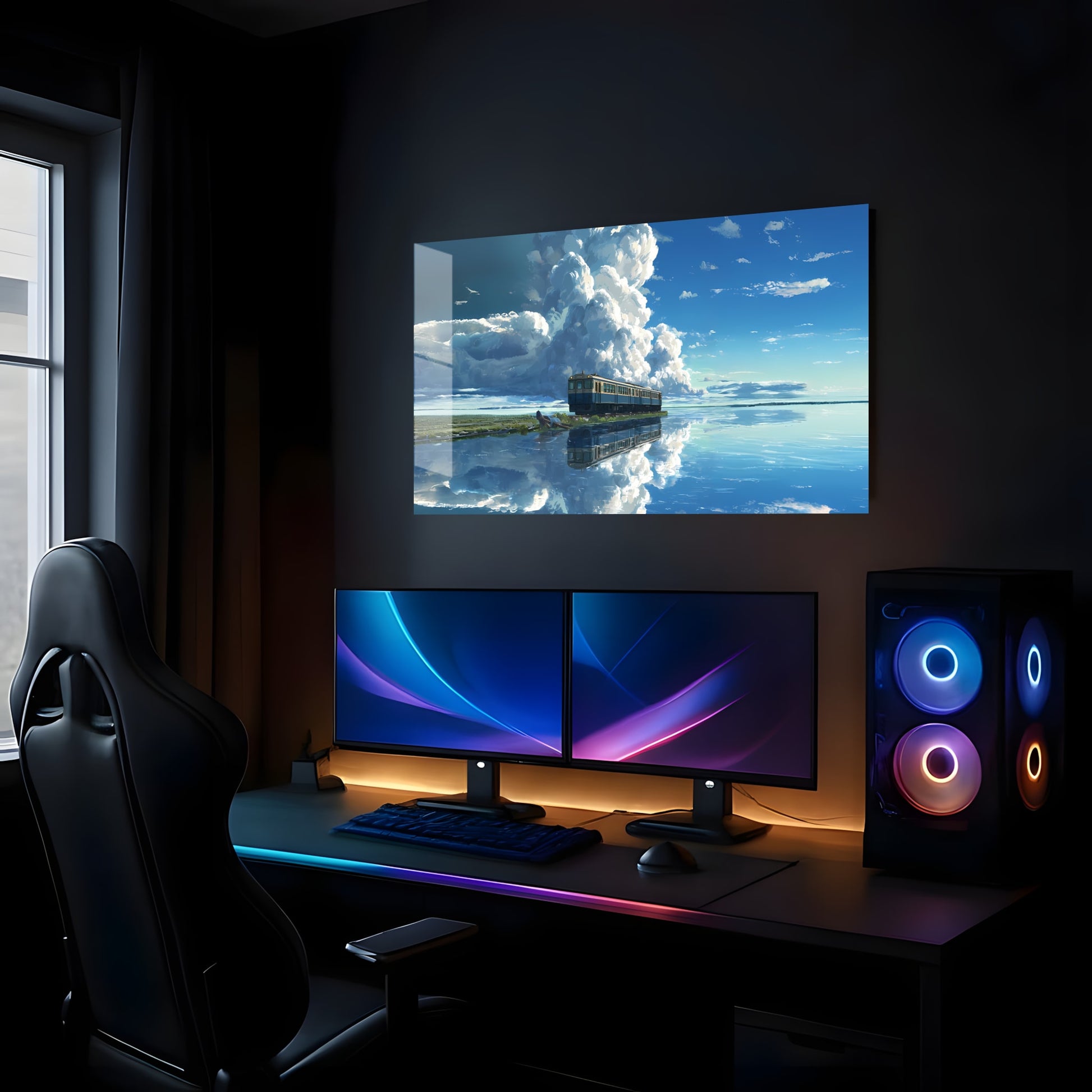 Tranquil Rail Reflection - Showcase Mockup