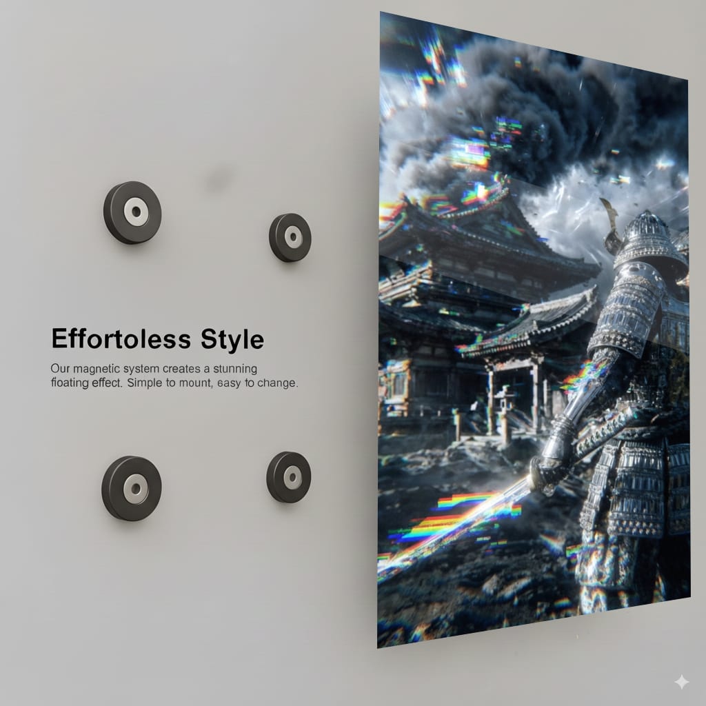 Glitched Samurai Warrior - Installation Mockup