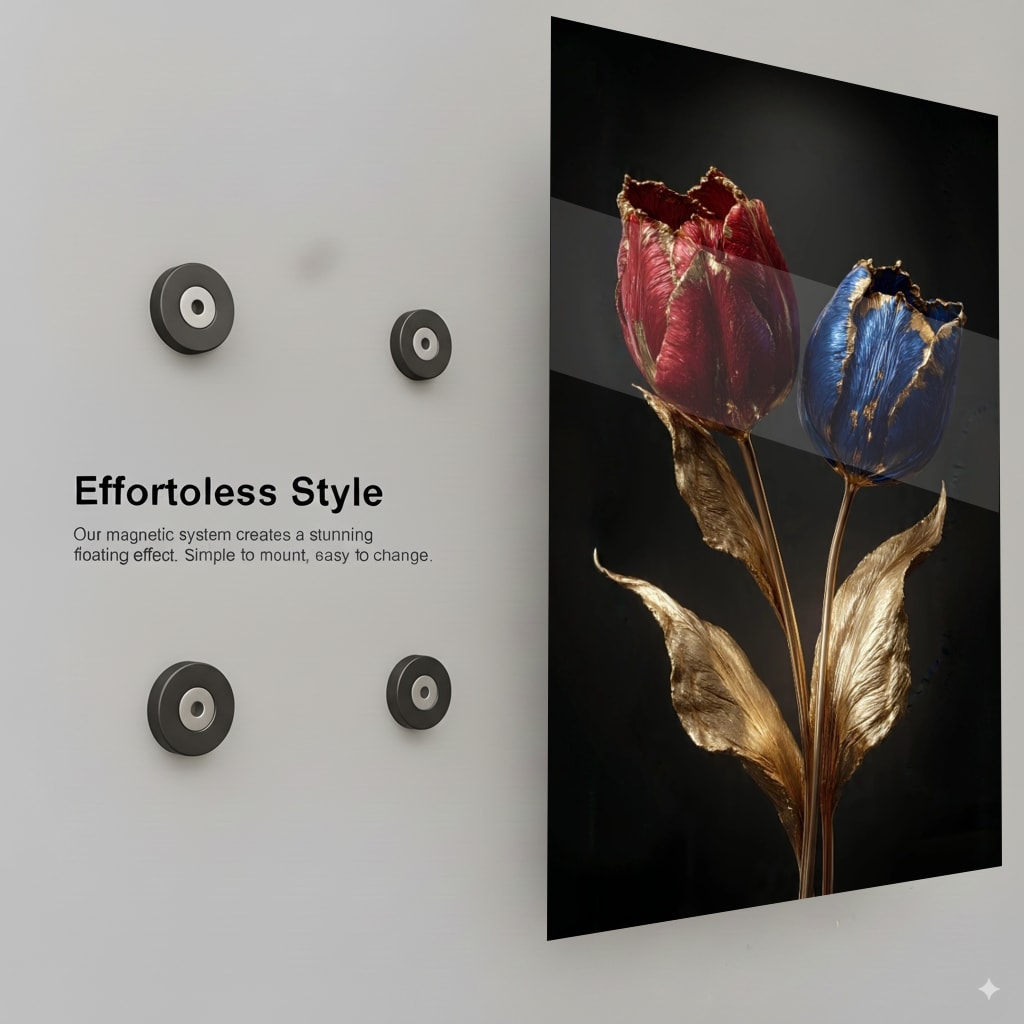 Golden tulip flower - Installation Mockup