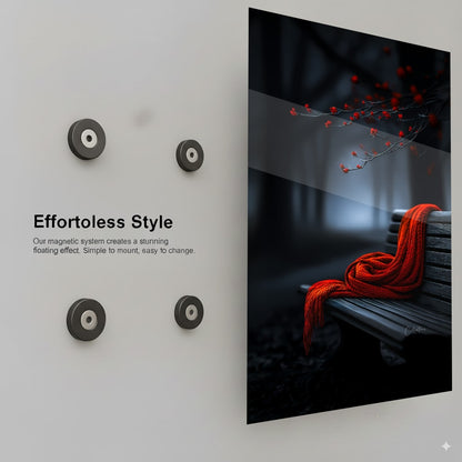 Red Scarf Serenity - Installation Mockup