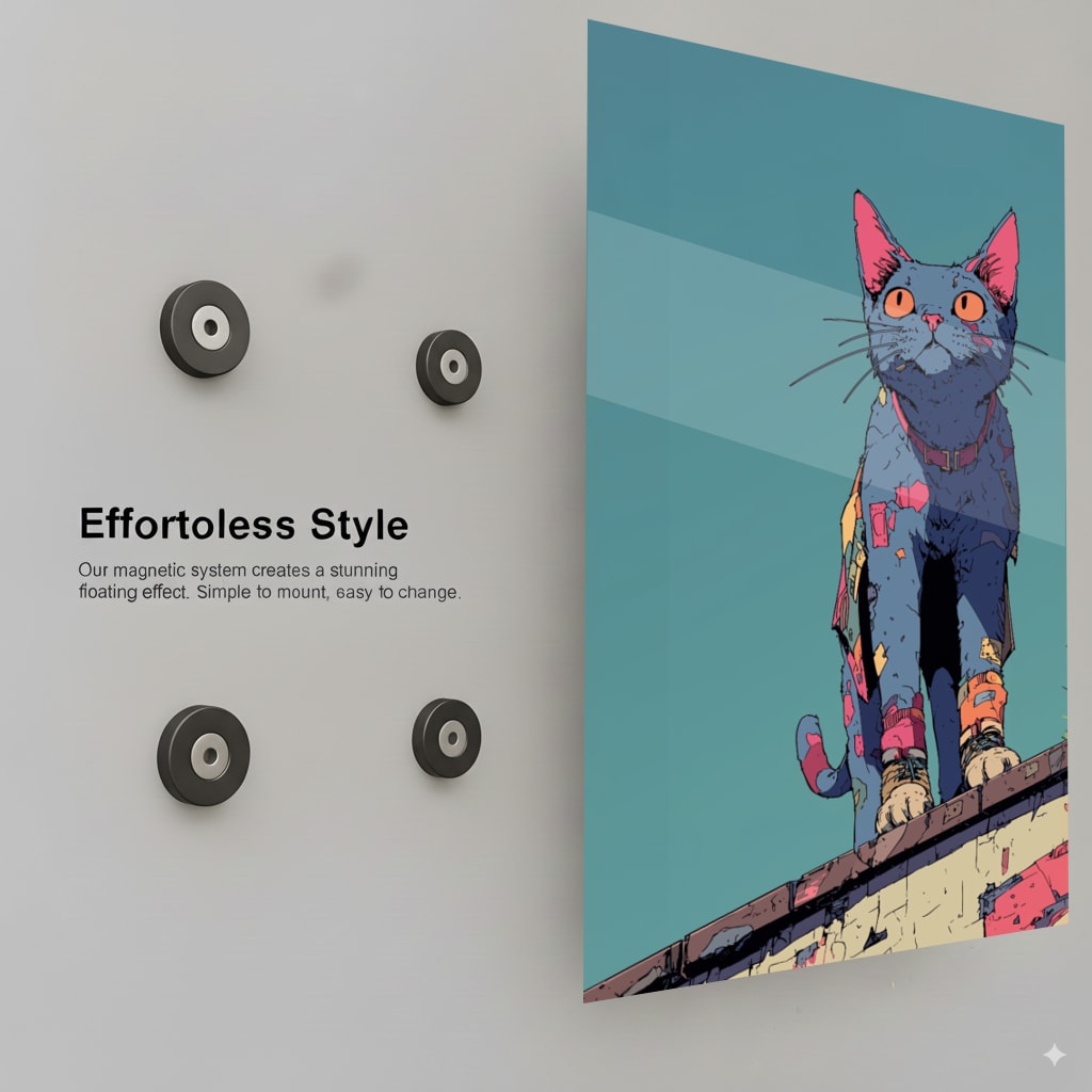 Gray Cat -Cyberpunk Cat Vigilante- - Installation Mockup