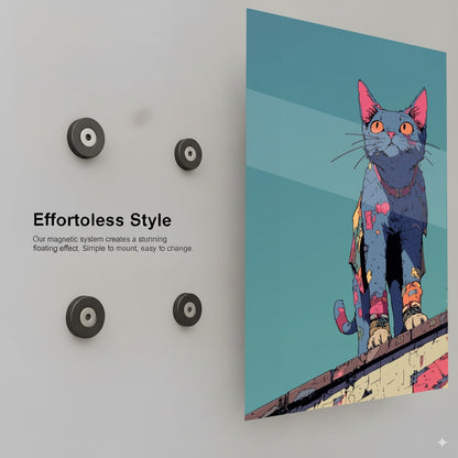 Gray Cat -Cyberpunk Cat Vigilante- - Installation Mockup