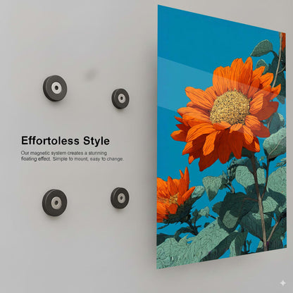 Orange Floral Bloom - Installation Mockup
