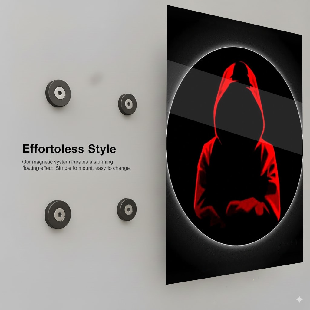 Red Hooded Figure - Installation Mockup