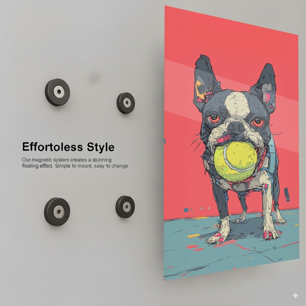 Boston Terrier -Canine Sports Portrait- - Installation Mockup