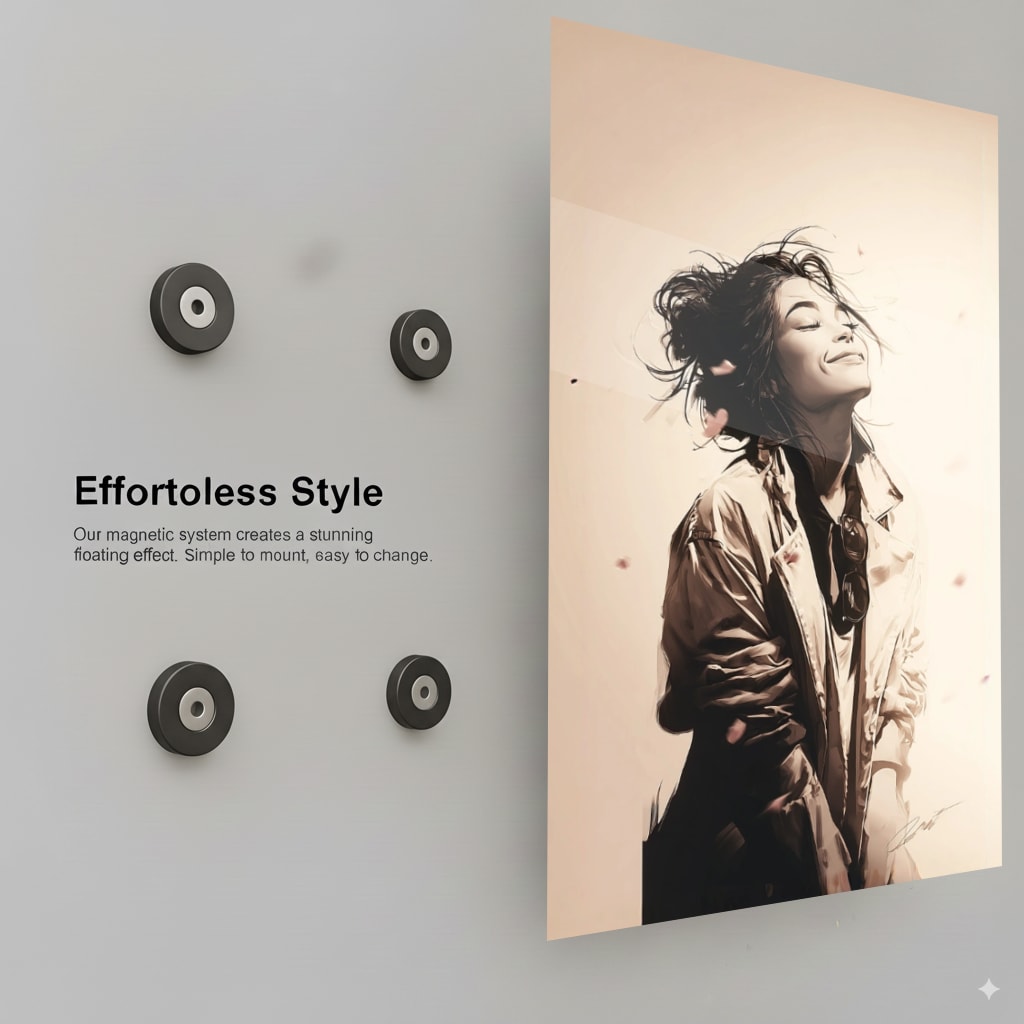 Blissful Windblown Woman - Installation Mockup