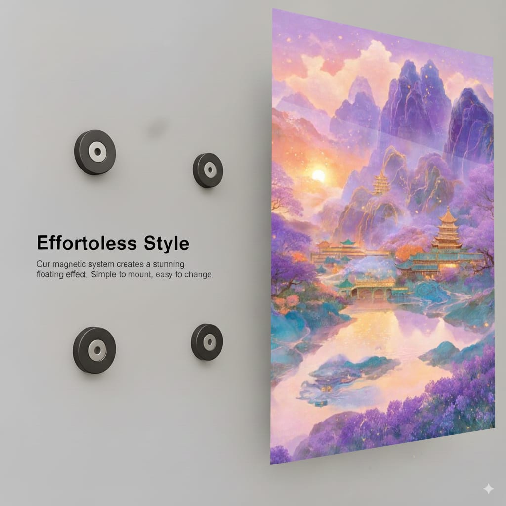 Serene Purple Pagodas - Installation Mockup