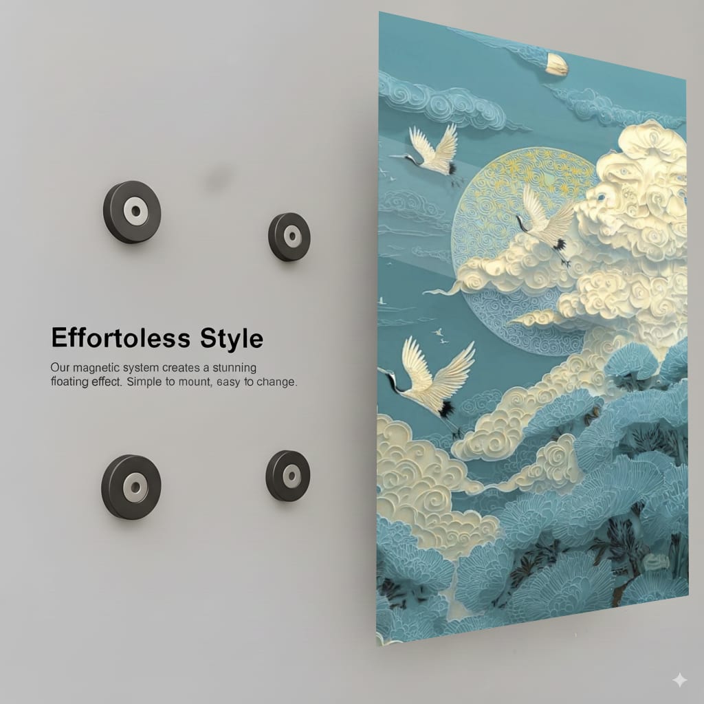 Cranes Among Clouds - Installation Mockup