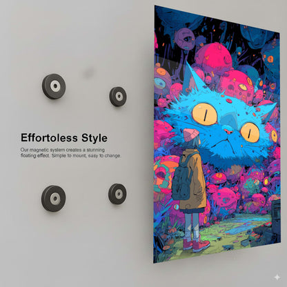 Blue Cat -Cosmic Feline Encounter- - Installation Mockup