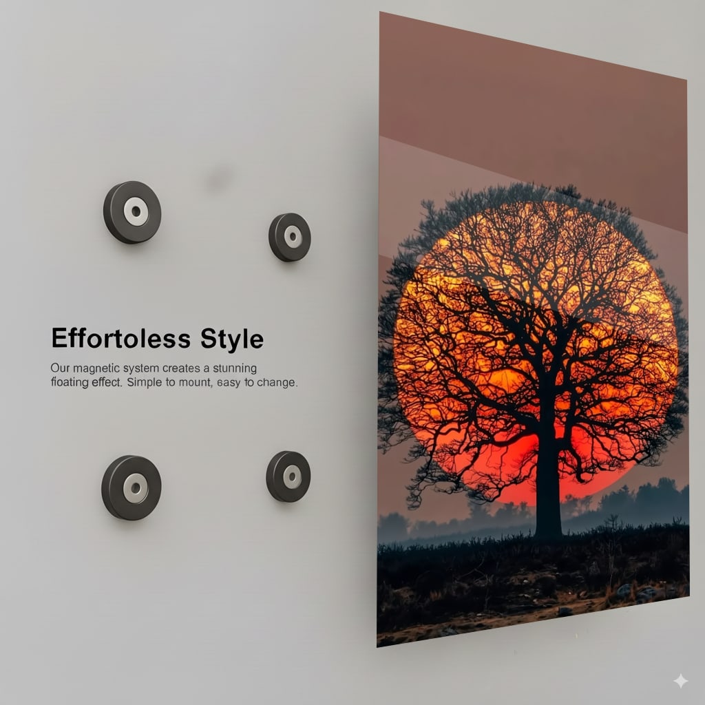 Sunset Silhouette Tree - Installation Mockup