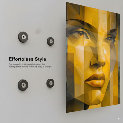 Golden Geometric Portrait - Installation Mockup